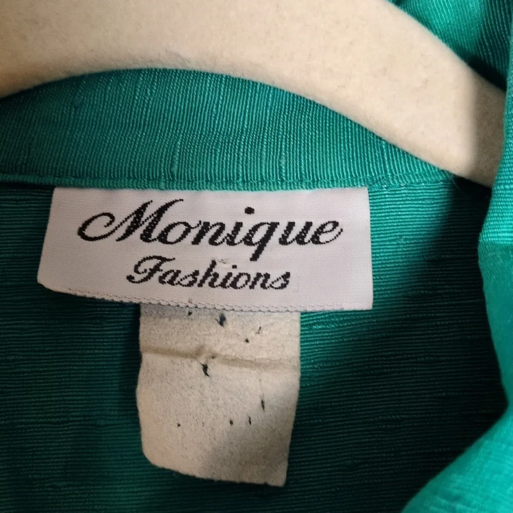 Monique Fashions Vintage Women's Turquoise Peplum Office‎ Dress Size L